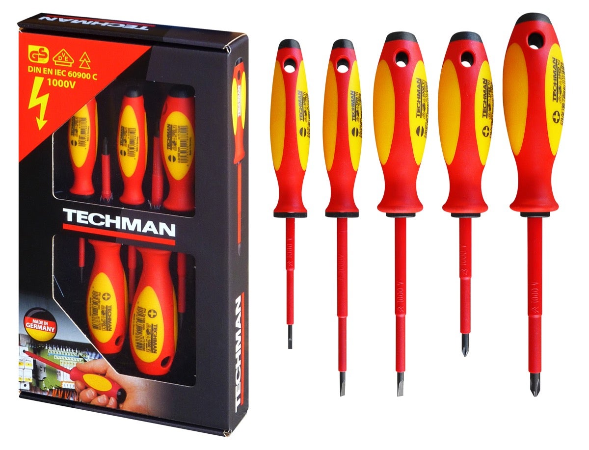 testeur 230V 1000Vac Jeu de 5 tournevis d/'électricien isolés plats 3-4mm PH1-2
